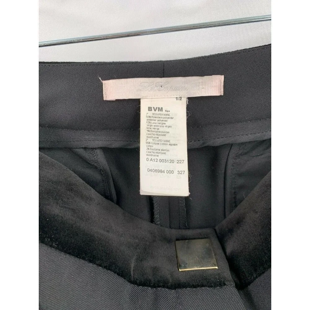 Les Copains Black Wool Straight Leg Dress Pants Size 4